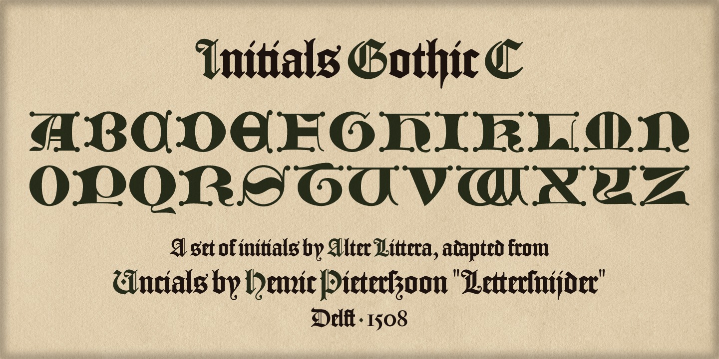 Font Initials Gothic C